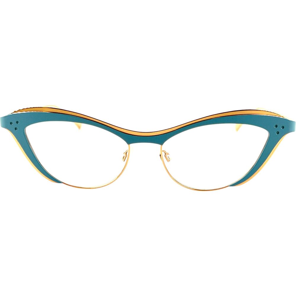Caroline Abram HPD Womens Metal Eyeglass Frame 531 Powder Blue Gold 55-16 France